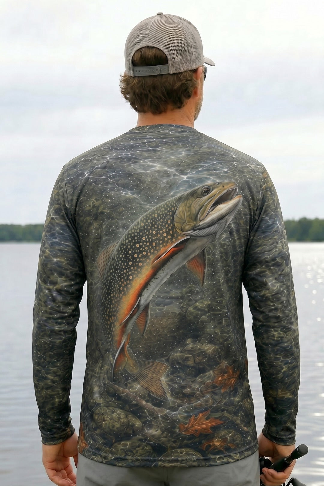 Performance Fishing Long Sleeve -  Northeast Ember Brook- AOF80 lifestyle artwork side
