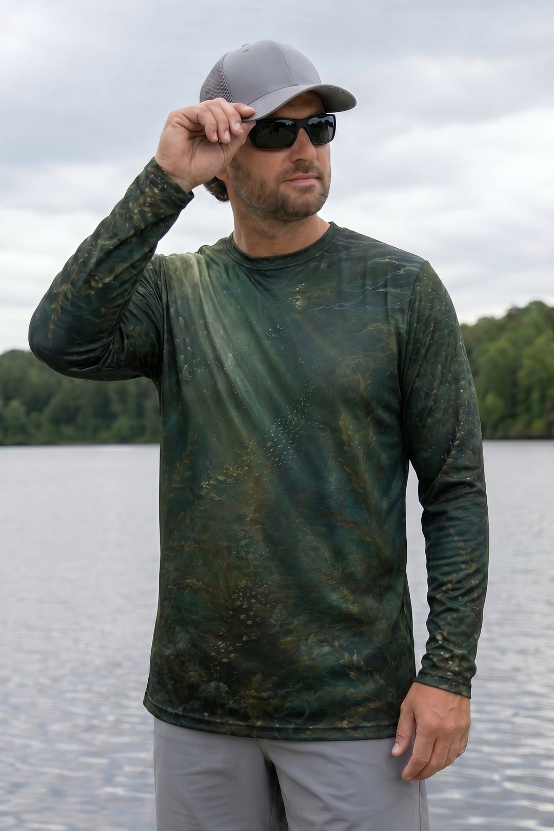 Performance Fishing Long Sleeve - Northern Pike Weedbed Ambush - AOF97 lifestyle opposite side