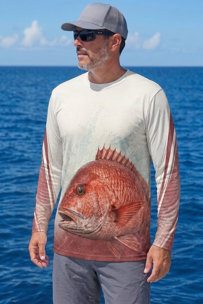 Performance Fishing Long Sleeve - Ocean Scale Snapper - TBT233 image 2