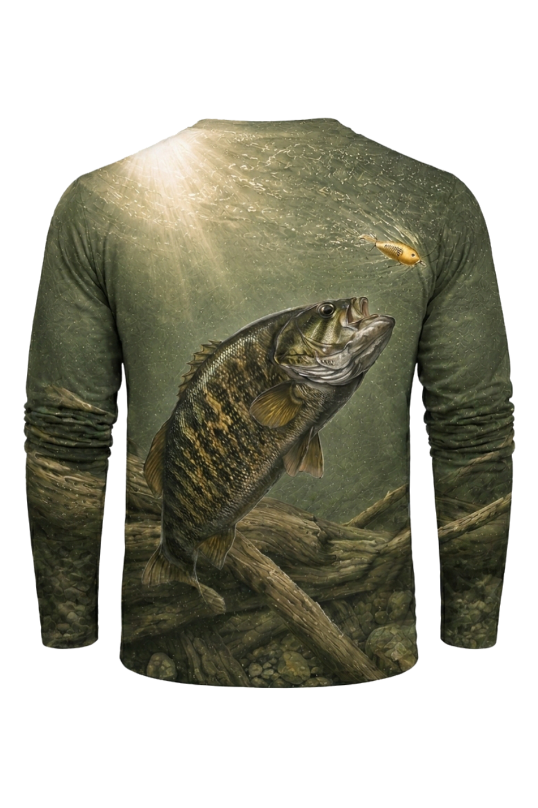 Performance Fishing Long Sleeve - Olive Timber Bass - AOF142 image 5