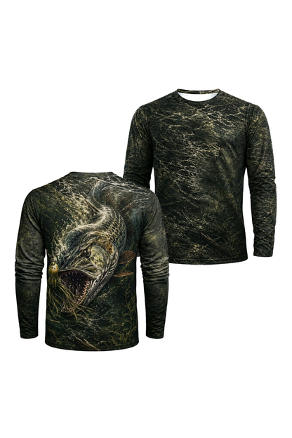 Performance Fishing Long Sleeve - One Bite - RM11 two shirts front artwork