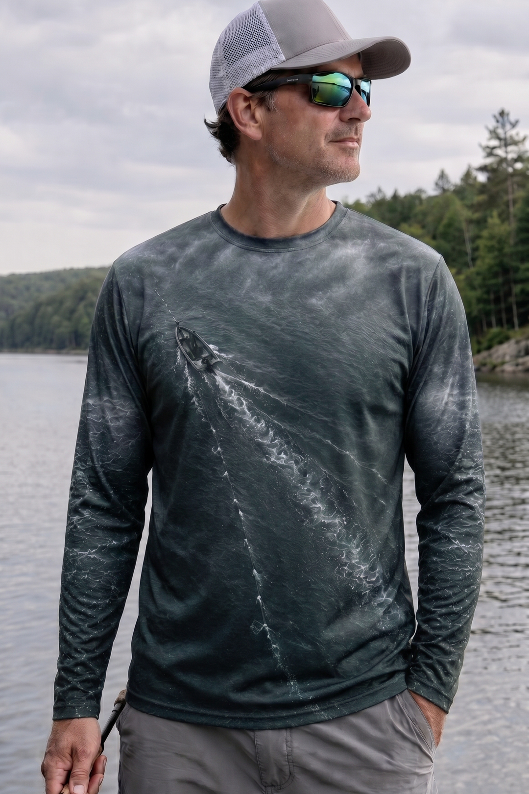 Performance Fishing Long Sleeve - Open-Water Trolling Hookup - RM01 lifestyle opposite side