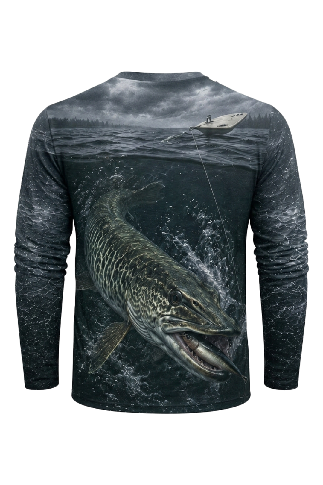 Performance Fishing Long Sleeve - Open-Water Trolling Hookup - RM01 mockup artwork side