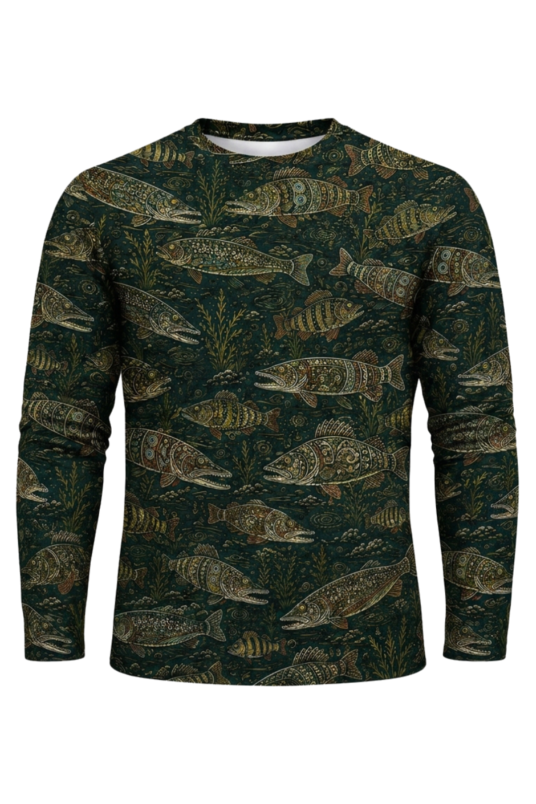 Performance Fishing Long Sleeve - Ornate Pike Pattern - RP03 mockup artwork side