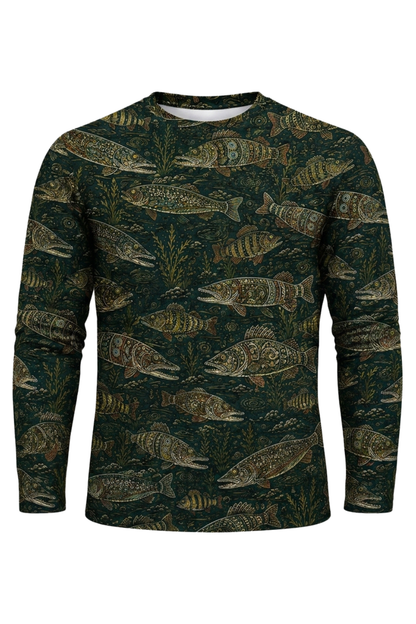 Performance Fishing Long Sleeve - Ornate Pike Pattern - RP03 mockup artwork side