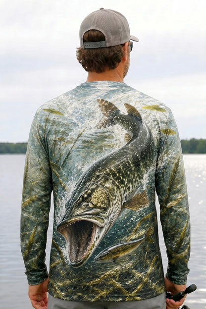 Performance Fishing Long Sleeve - Padline Pike Strike - RNP08 lifestyle artwork side