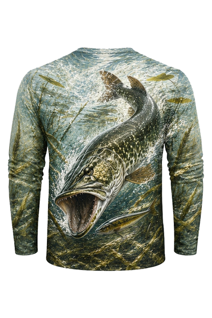 Performance Fishing Long Sleeve - Padline Pike Strike - RNP08 mockup artwork side