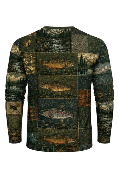 Performance Fishing Long Sleeve - Patchwork Trout Camp - RP06 mockup opposite side