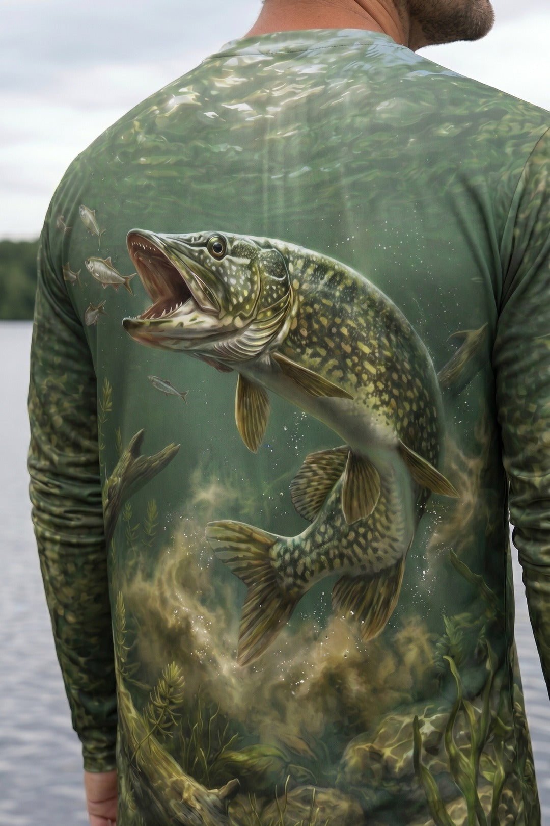 Performance Fishing Long Sleeve - Pike Strike Depth  - AOF94 lifestyle artwork zoom