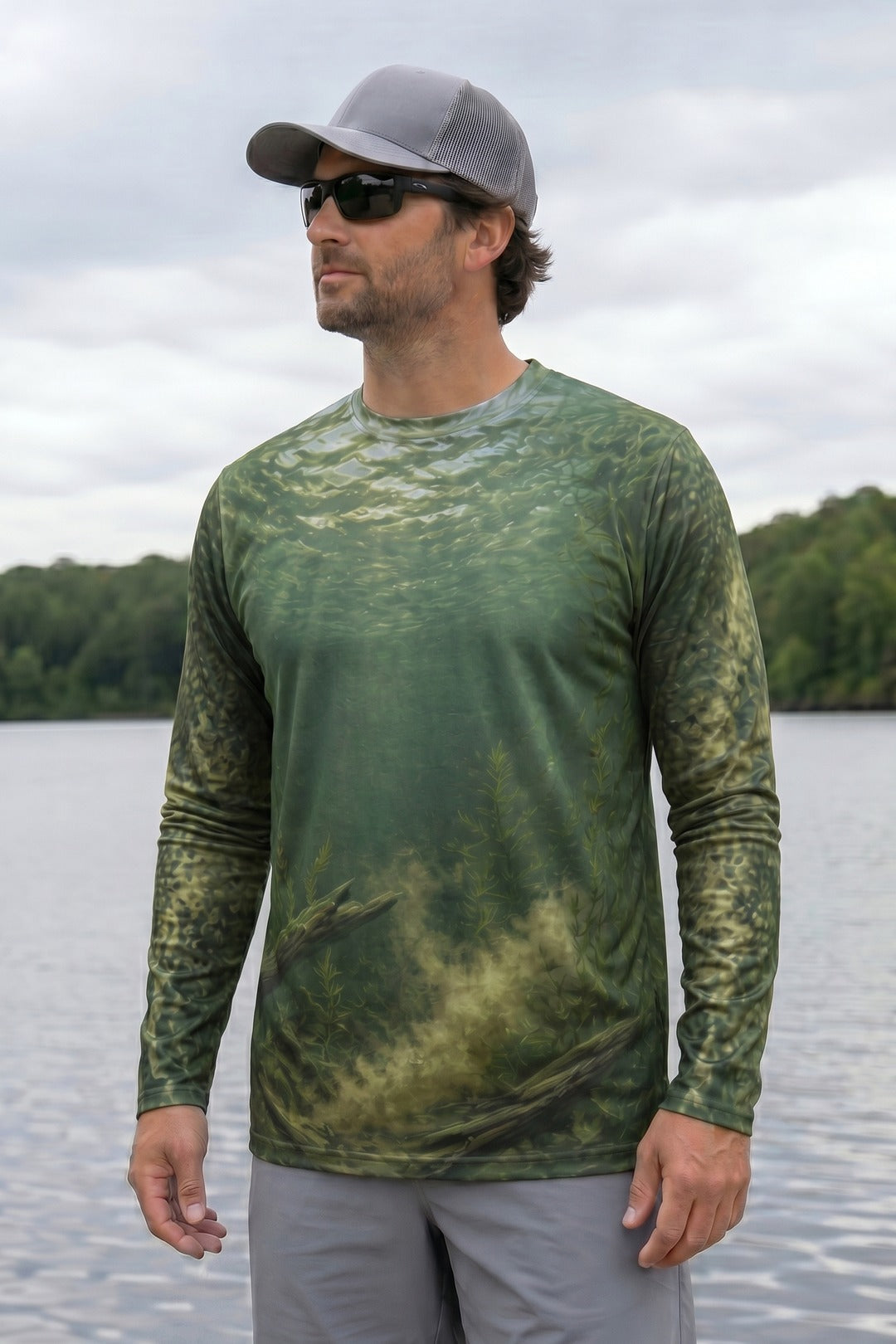 Performance Fishing Long Sleeve - Pike Strike Depth  - AOF94 lifestyle opposite side