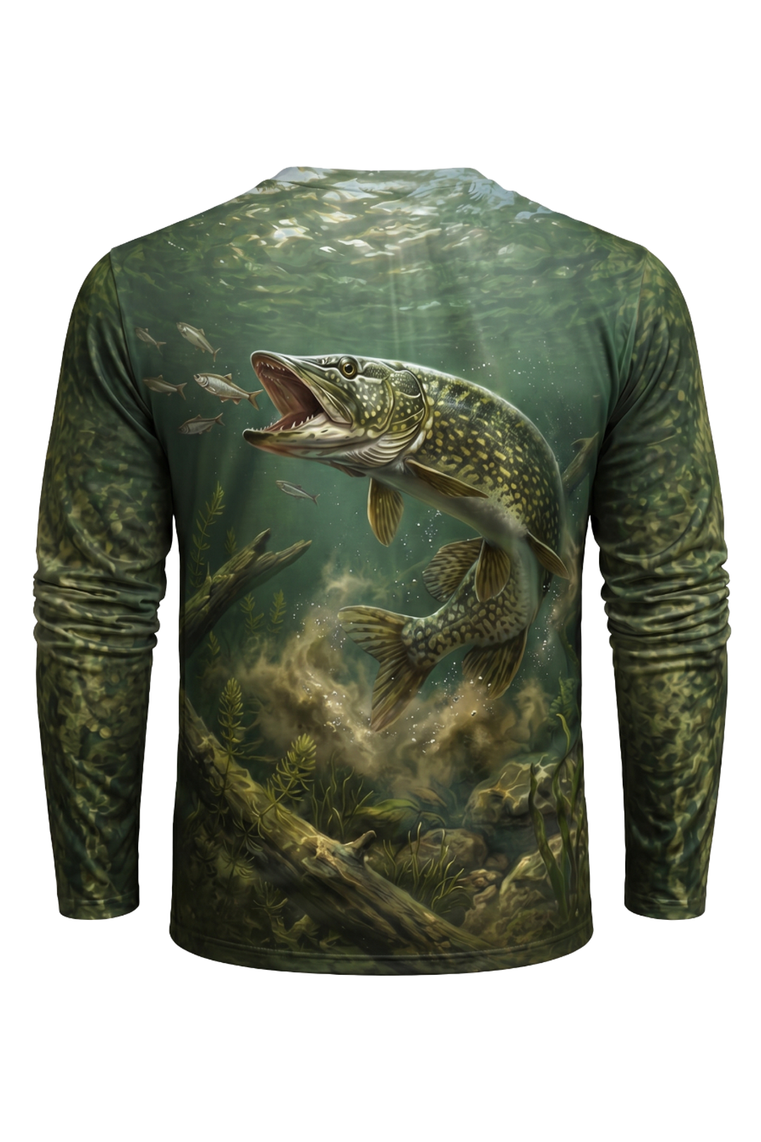Performance Fishing Long Sleeve - Pike Strike Depth  - AOF94 mockup artwork side