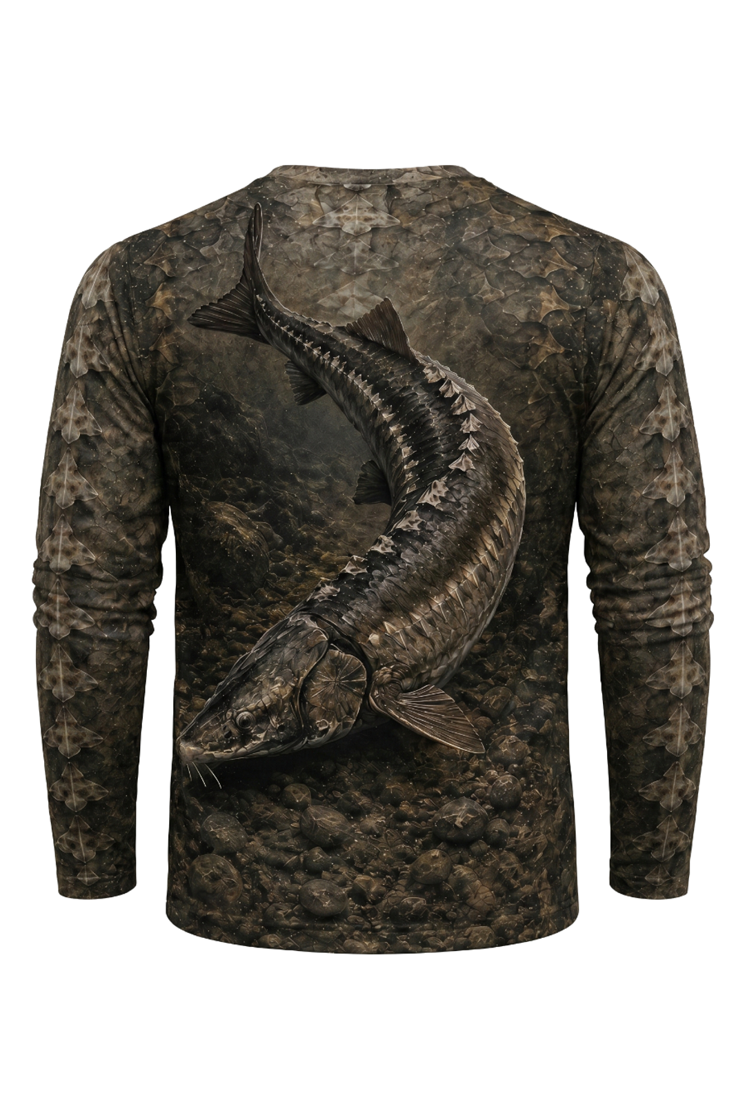 Performance Fishing Long Sleeve - Primal Ridge Sturgeon - TBT133 mockup artwork side