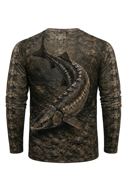 Performance Fishing Long Sleeve - Primal Ridge Sturgeon - TBT133 mockup artwork side