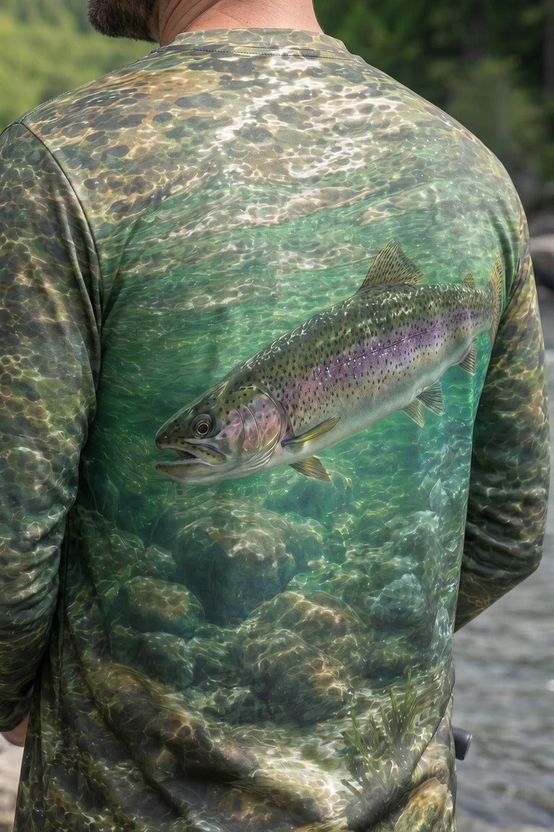 Performance Fishing Long Sleeve - Rainbow Current Glide - AOF32 lifestyle artwork zoom