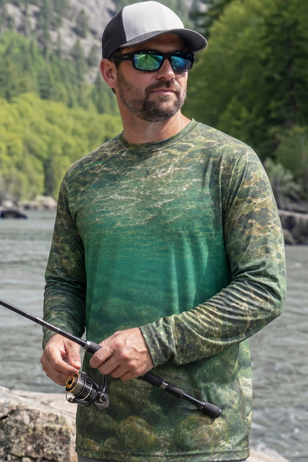 Performance Fishing Long Sleeve - Rainbow Current Glide - AOF32 lifestyle opposite side