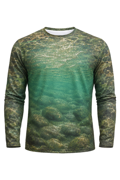 Performance Fishing Long Sleeve - Rainbow Current Glide - AOF32 mockup opposite side