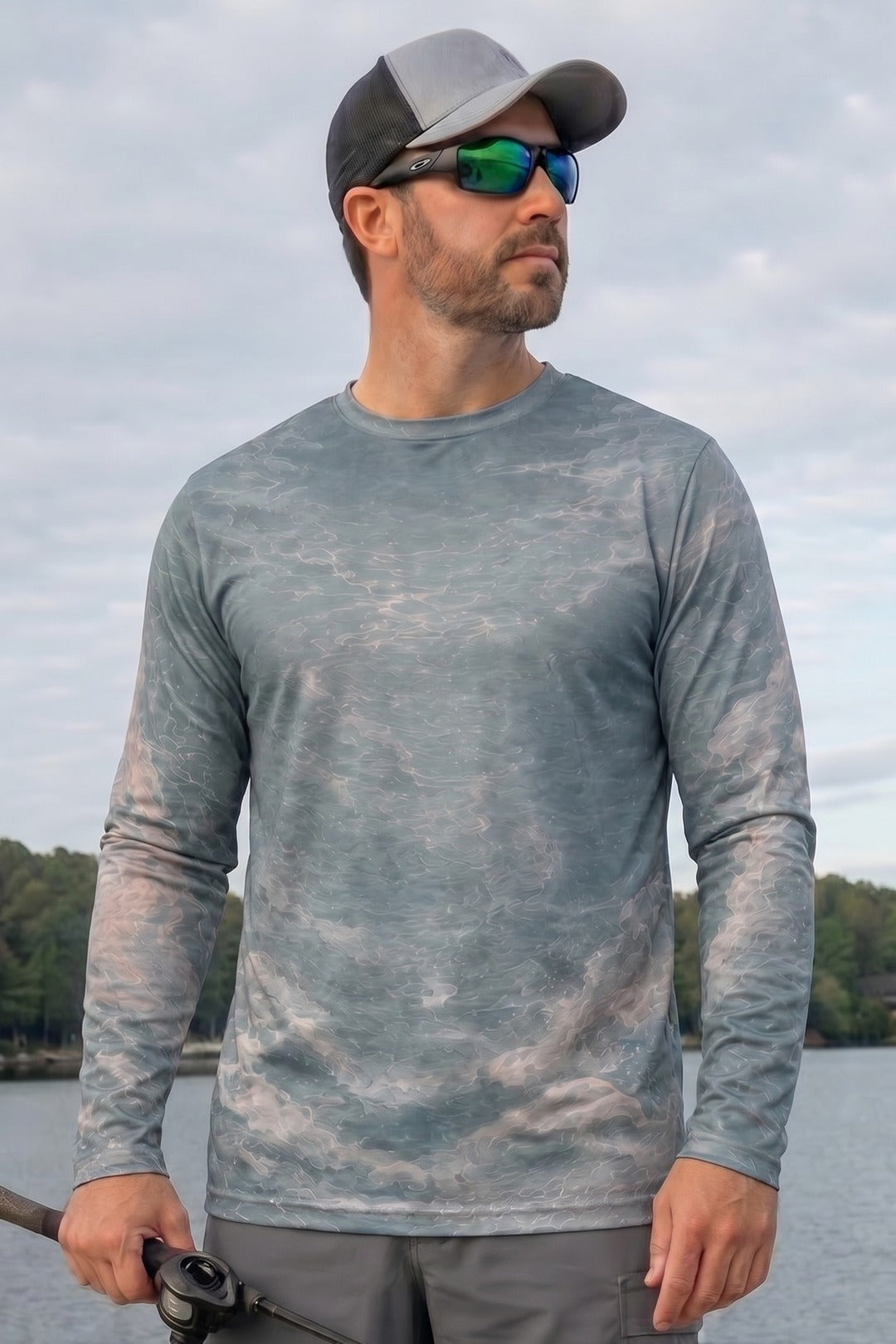Performance Fishing Long Sleeve - Rainbow Current Preserve - AOF76 lifestyle opposite side