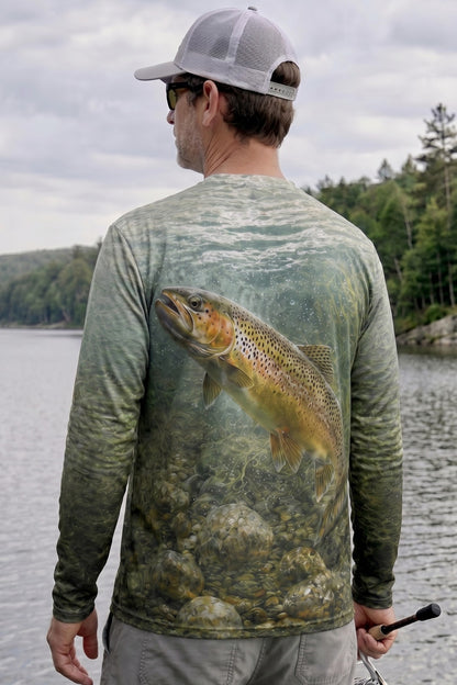 Performance Fishing Long Sleeve - Rainbow Trout Currentline - AOF39 lifestyle artwork side
