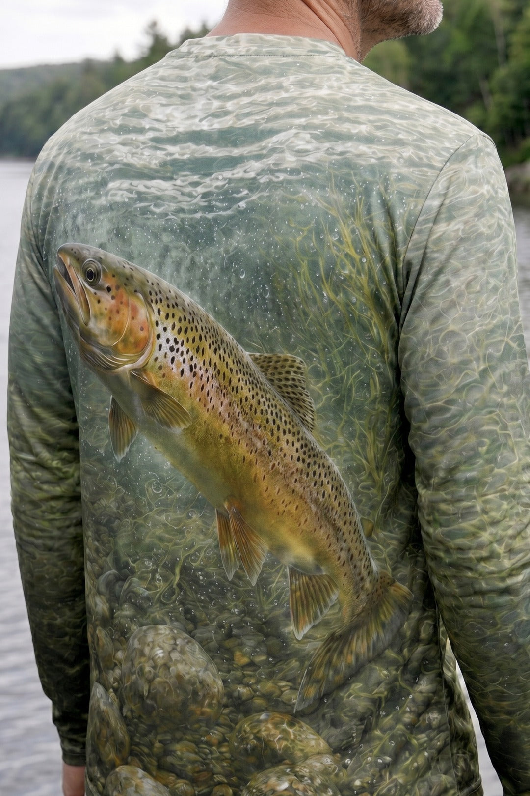 Performance Fishing Long Sleeve - Rainbow Trout Currentline - AOF39 lifestyle artwork zoom
