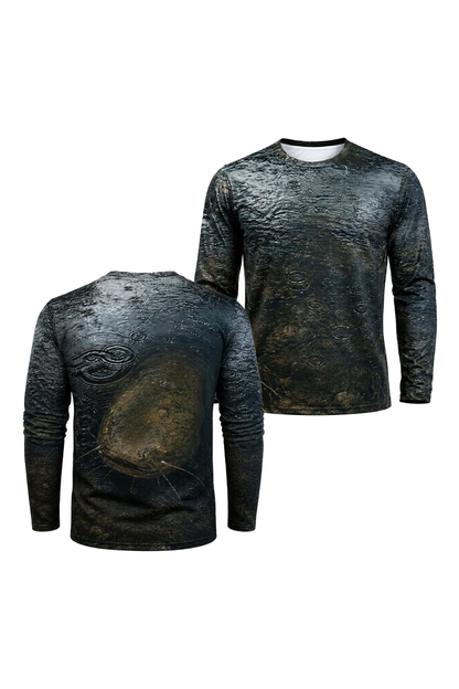 Performance Fishing Long Sleeve - Rainfall Catfish Shadow - RFC11 two shirts front artwork