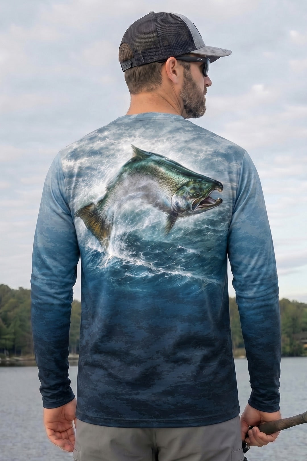 Performance Fishing Long Sleeve - Rapids King Salmon - TBT157 lifestyle artwork side