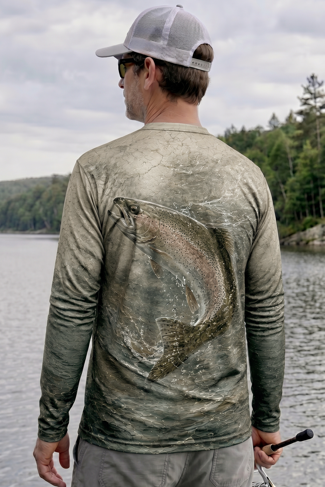 Performance Fishing Long Sleeve - Rapids Network Trout - TBT153 lifestyle artwork side