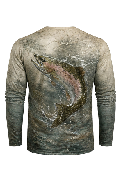 Performance Fishing Long Sleeve - Rapids Network Trout - TBT153 mockup artwork side