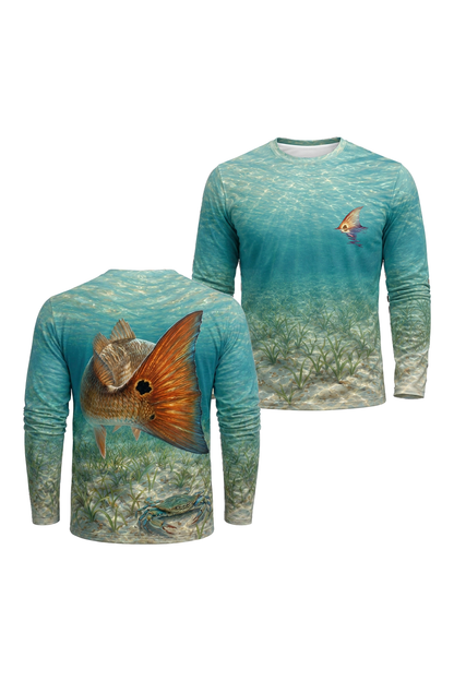 Performance Fishing Long Sleeve - Redfish Tailing Tide - AOF144 image 1