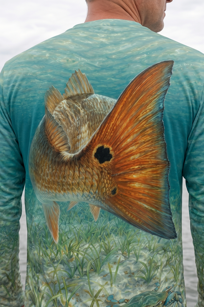 Performance Fishing Long Sleeve - Redfish Tailing Tide - AOF144 image 4
