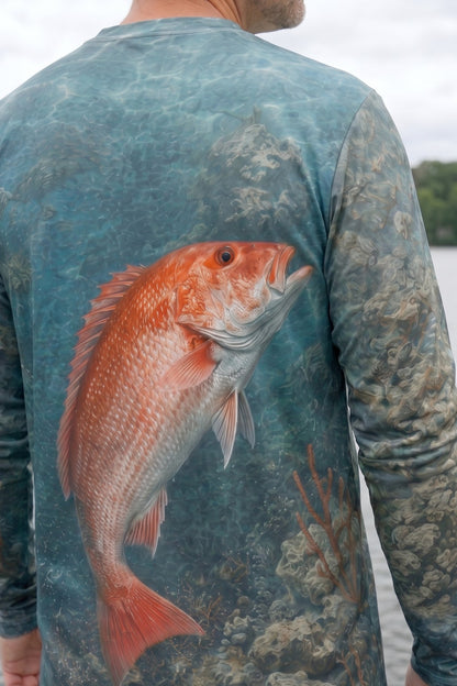Performance Fishing Long Sleeve - Reef Ember Red Snapper - AOF127 image 4
