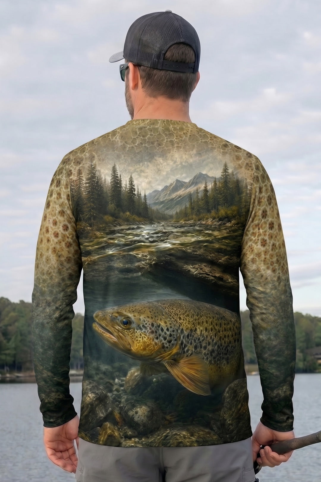 Performance Fishing Long Sleeve - River Brownie Lurk - TBT169 lifestyle artwork side