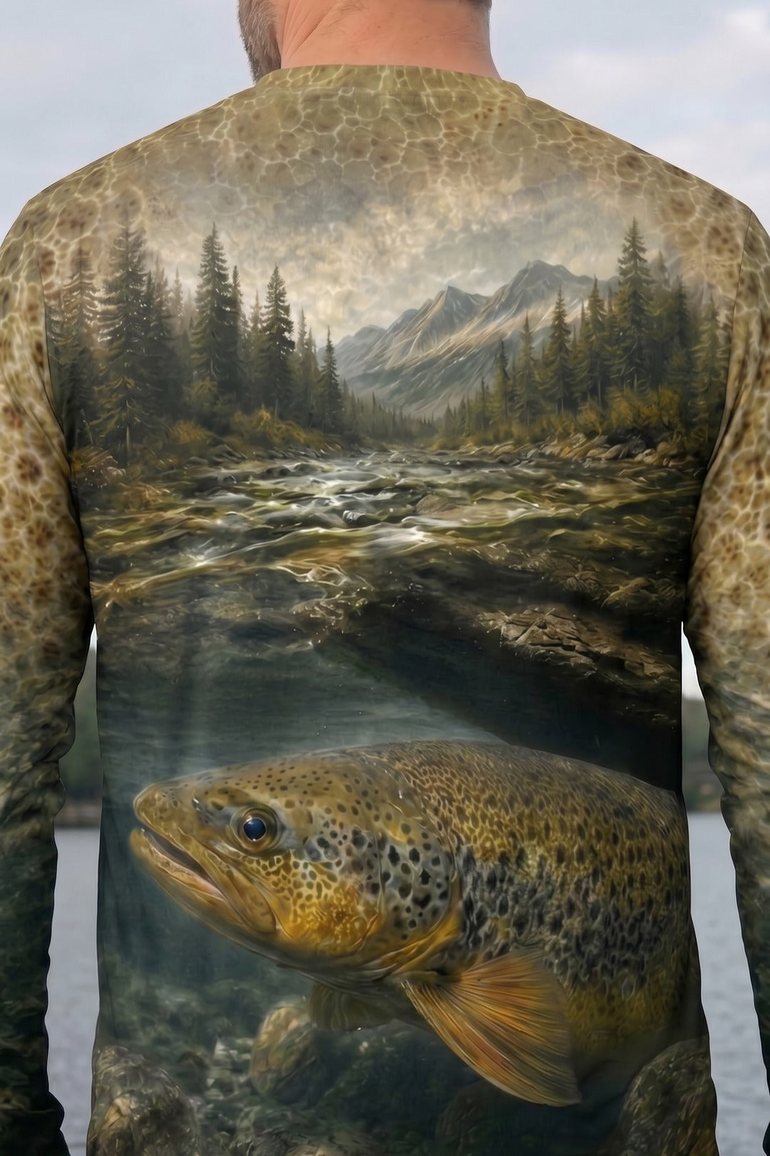 Performance Fishing Long Sleeve - River Brownie Lurk - TBT169 lifestyle artwork zoom