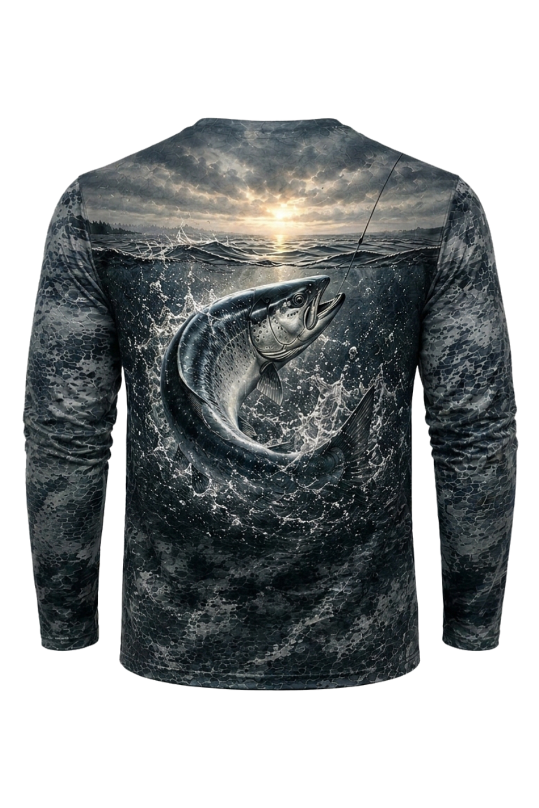 Performance Fishing Long Sleeve - River Salmon Breach - TBT166 mockup artwork side
