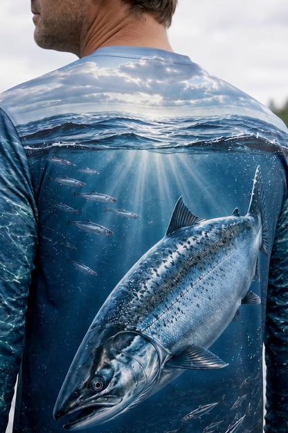Performance Fishing Long Sleeve - River Salmon Depths - TBT167 lifestyle artwork zoom