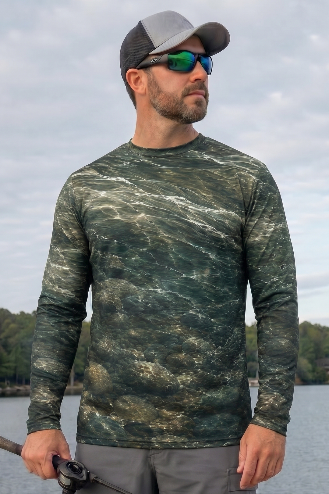 Performance Fishing Long Sleeve - River Stone Brown Trout - RT08 lifestyle opposite side