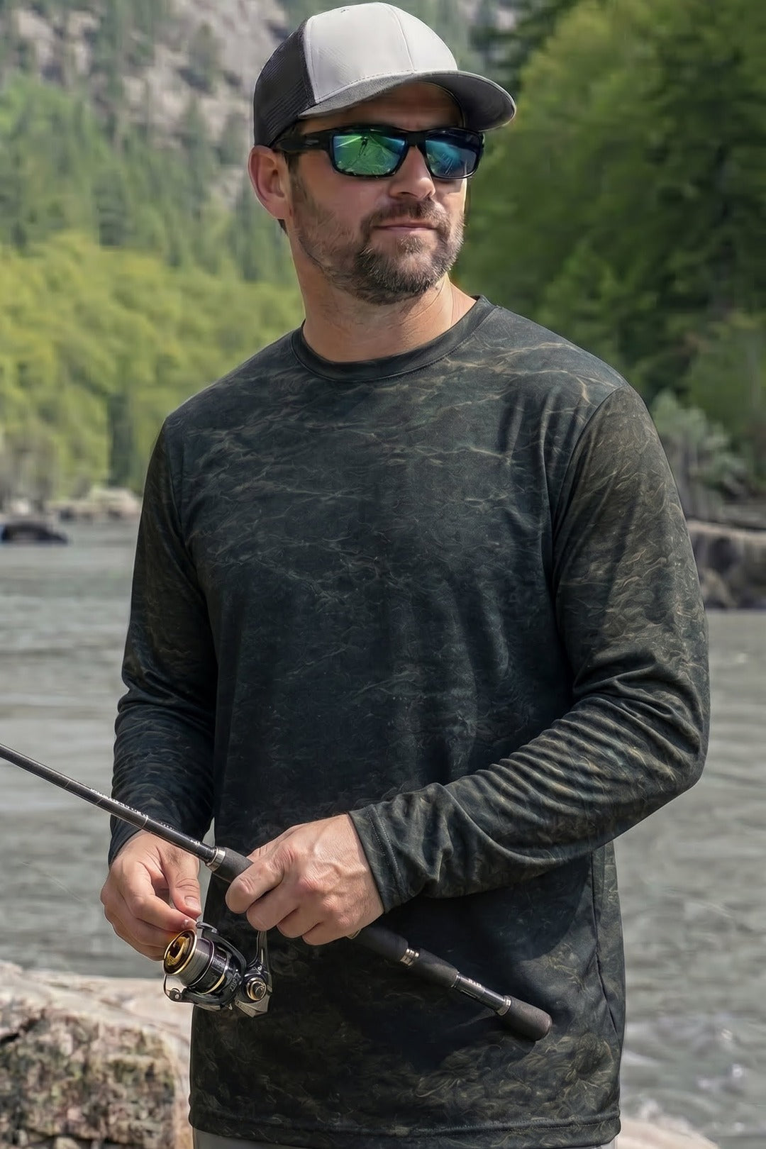 Performance Fishing Long Sleeve - River Trout Abyss - TBT162 lifestyle opposite side