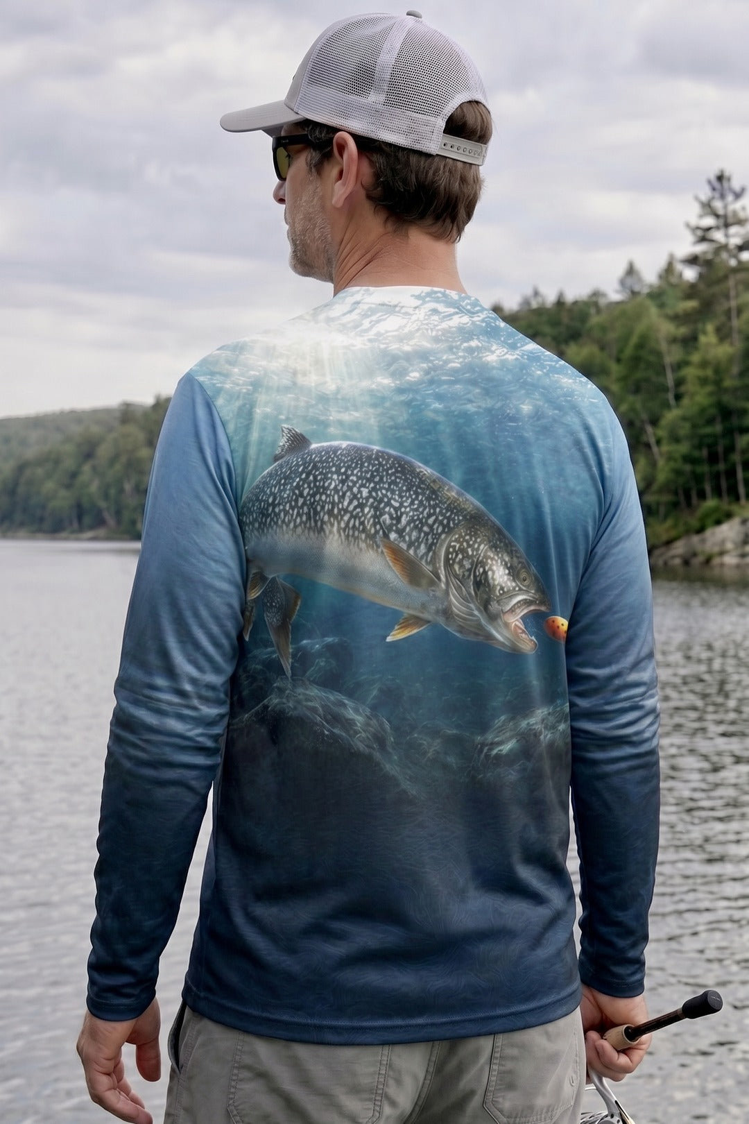 Performance Fishing Long Sleeve - River Trout Chase - TBT163 lifestyle artwork side