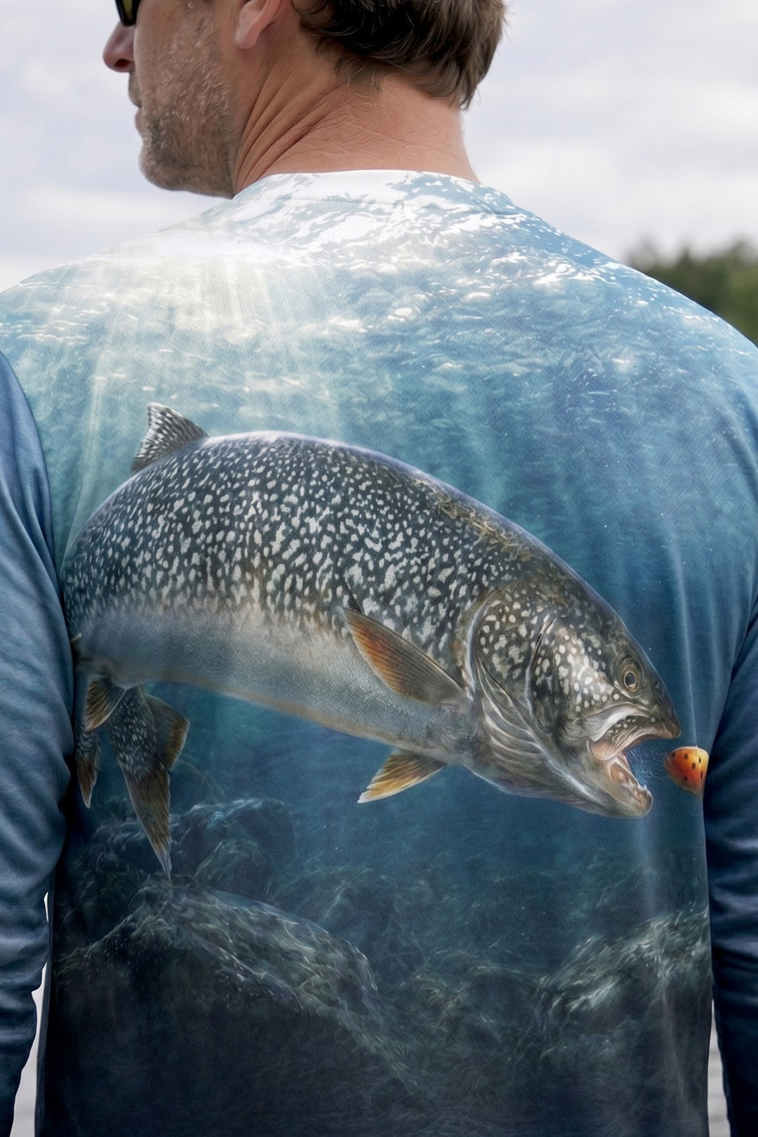 Performance Fishing Long Sleeve - River Trout Chase - TBT163 lifestyle artwork zoom