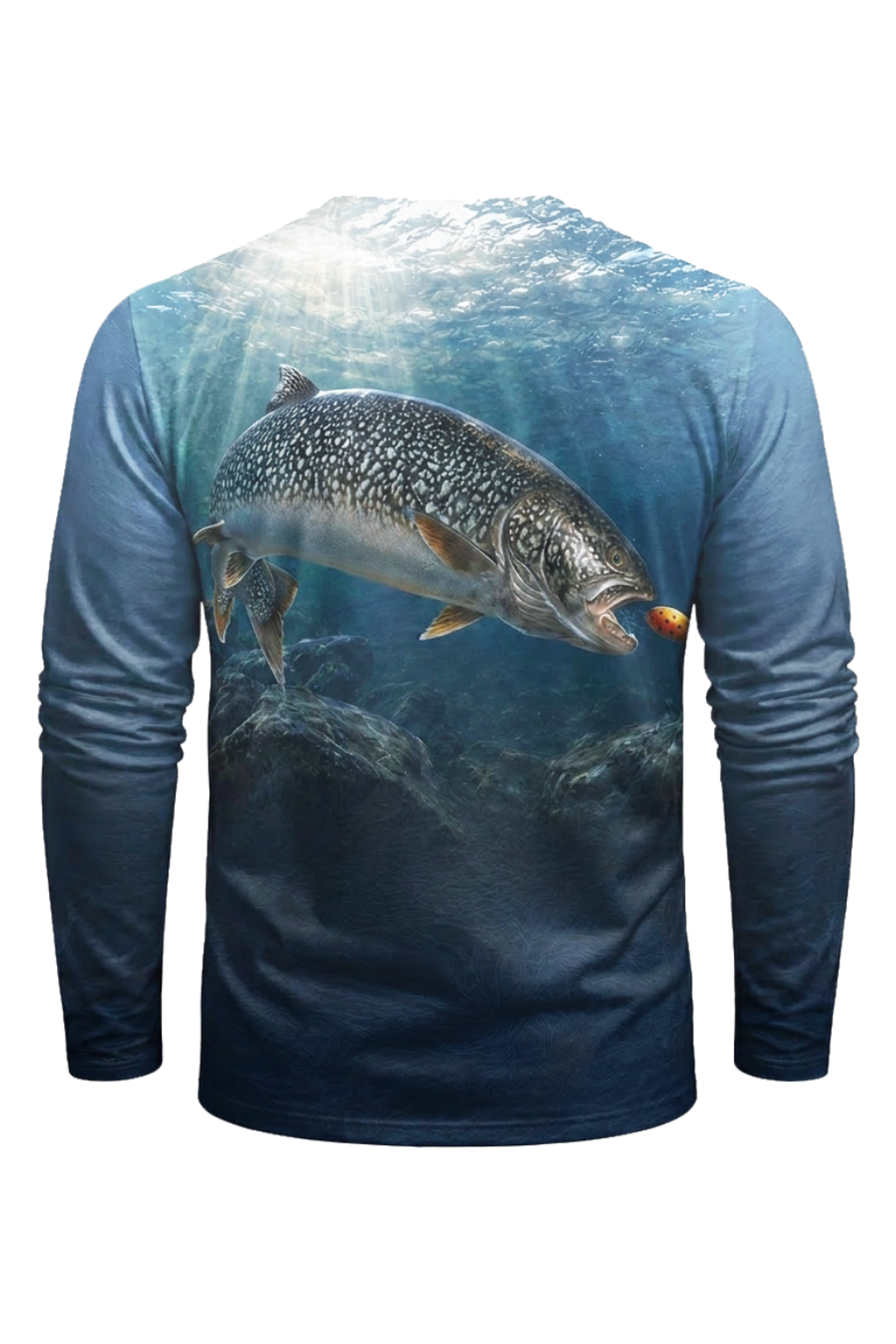 Performance Fishing Long Sleeve - River Trout Chase - TBT163 mockup artwork side