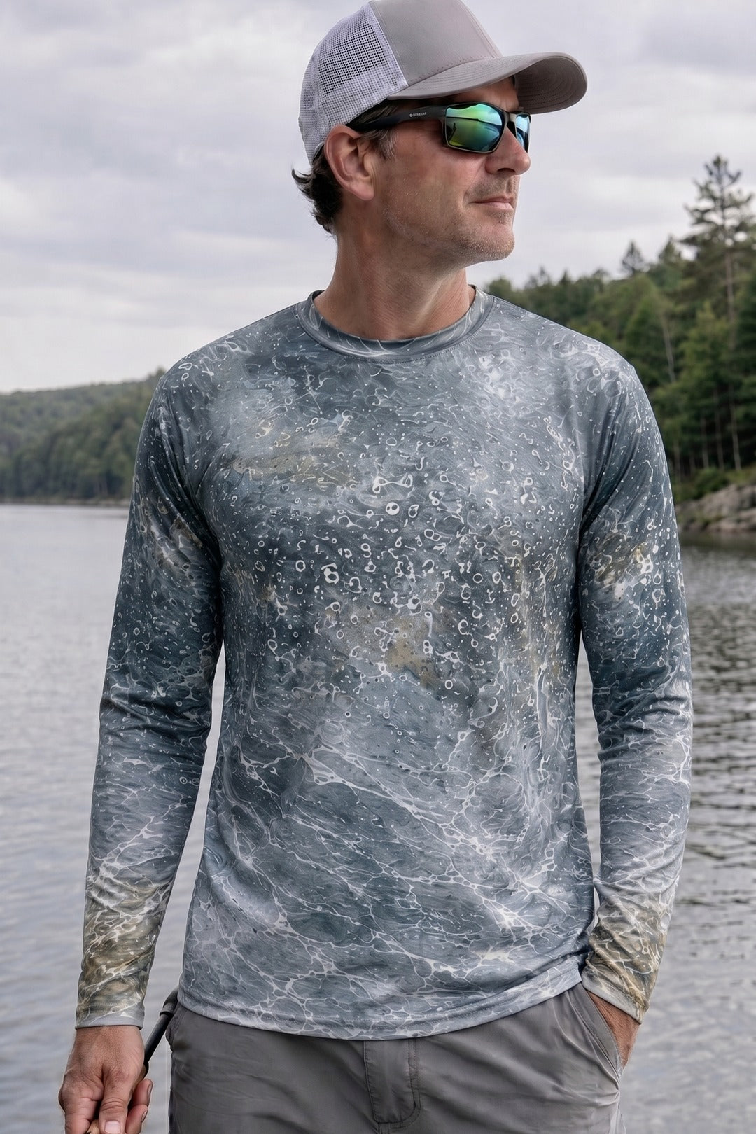 Performance Fishing Long Sleeve - River Trout Hunter - TBT164 lifestyle opposite side
