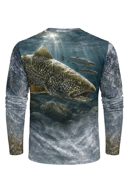 Performance Fishing Long Sleeve - River Trout Hunter - TBT164 mockup artwork side