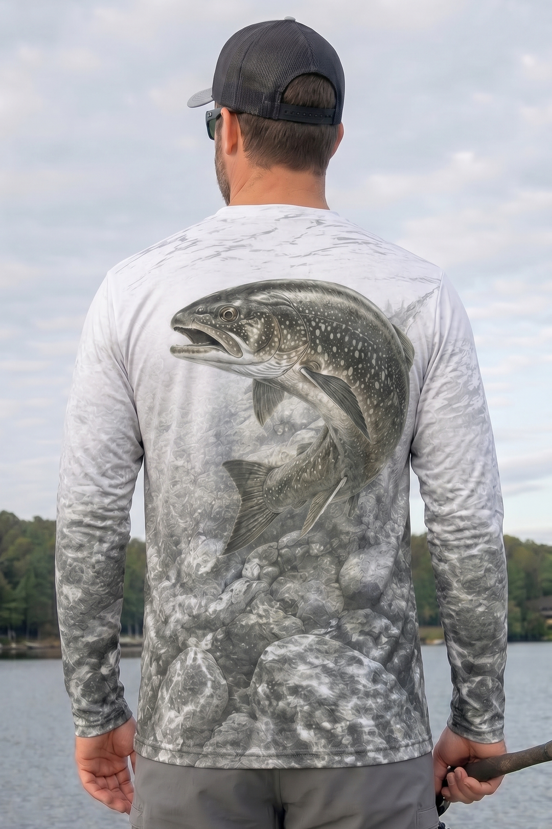 Performance Fishing Long Sleeve - River Trout Shallows - TBT161 lifestyle artwork side