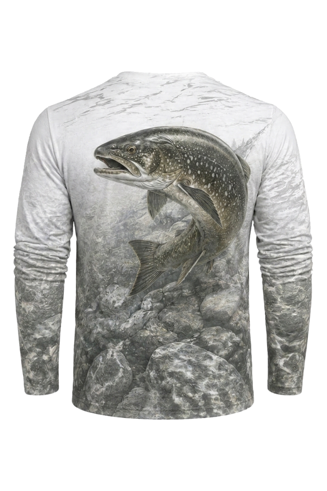 Performance Fishing Long Sleeve - River Trout Shallows - TBT161 mockup artwork side