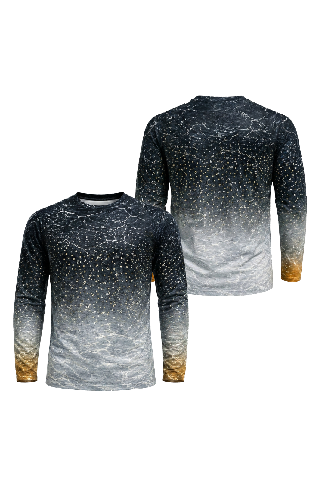 Performance Fishing Long Sleeve - River Trout Skin - TBT165 two shirts front artwork