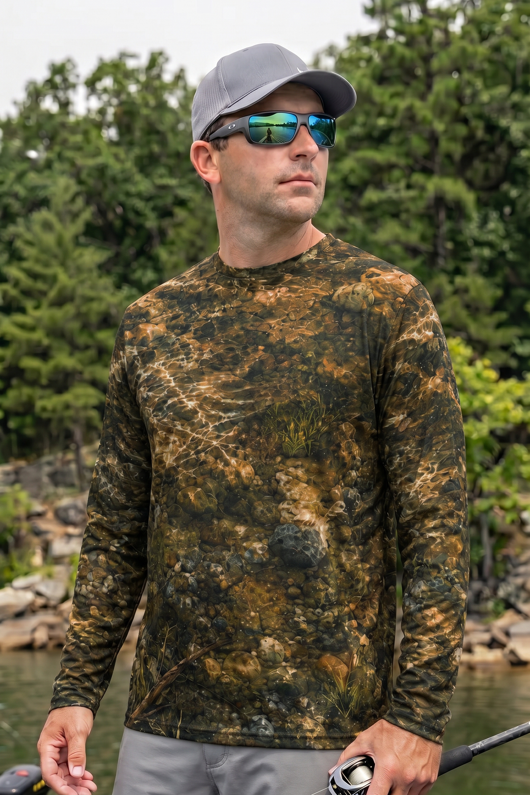Performance Fishing Long Sleeve - Riverbed Brown Trout - TBT170 lifestyle opposite side