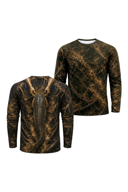 Performance Fishing Long Sleeve - Root Jaw Lift - RFC07 two shirts front artwork