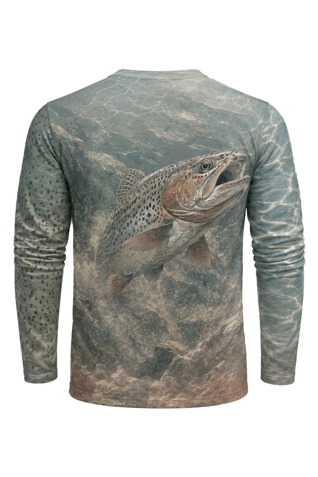 Performance Fishing Long Sleeve - Sagewater Cutthroat - AOF79 mockup artwork side