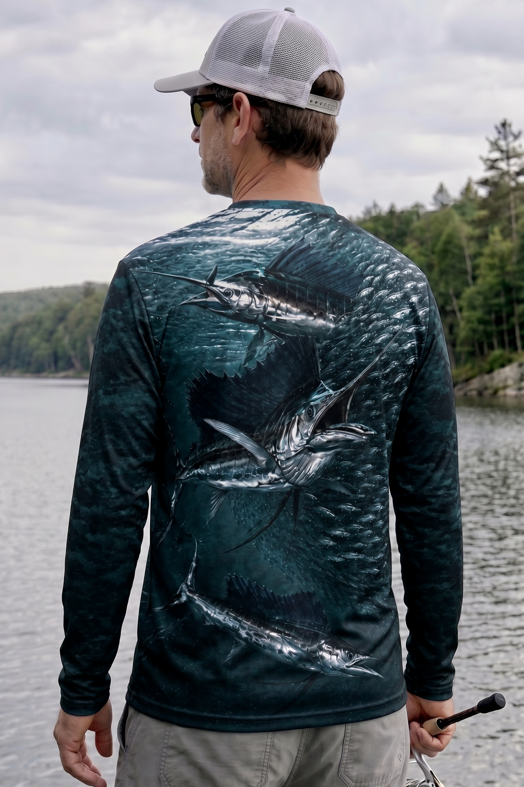 Performance Fishing Long Sleeve - Sailfish Shadow Run - RS06 lifestyle artwork side