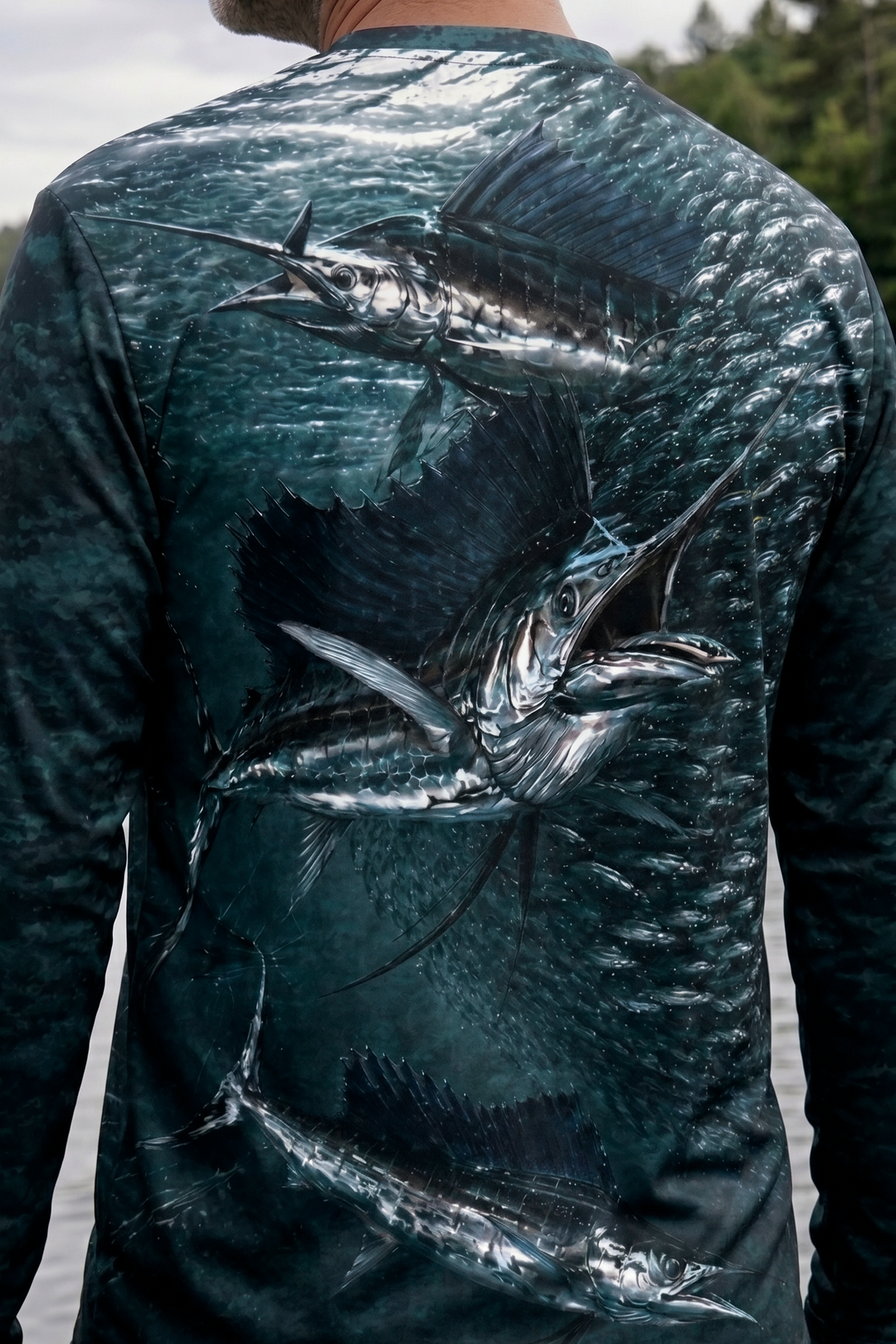 Performance Fishing Long Sleeve - Sailfish Shadow Run - RS06 lifestyle artwork zoom