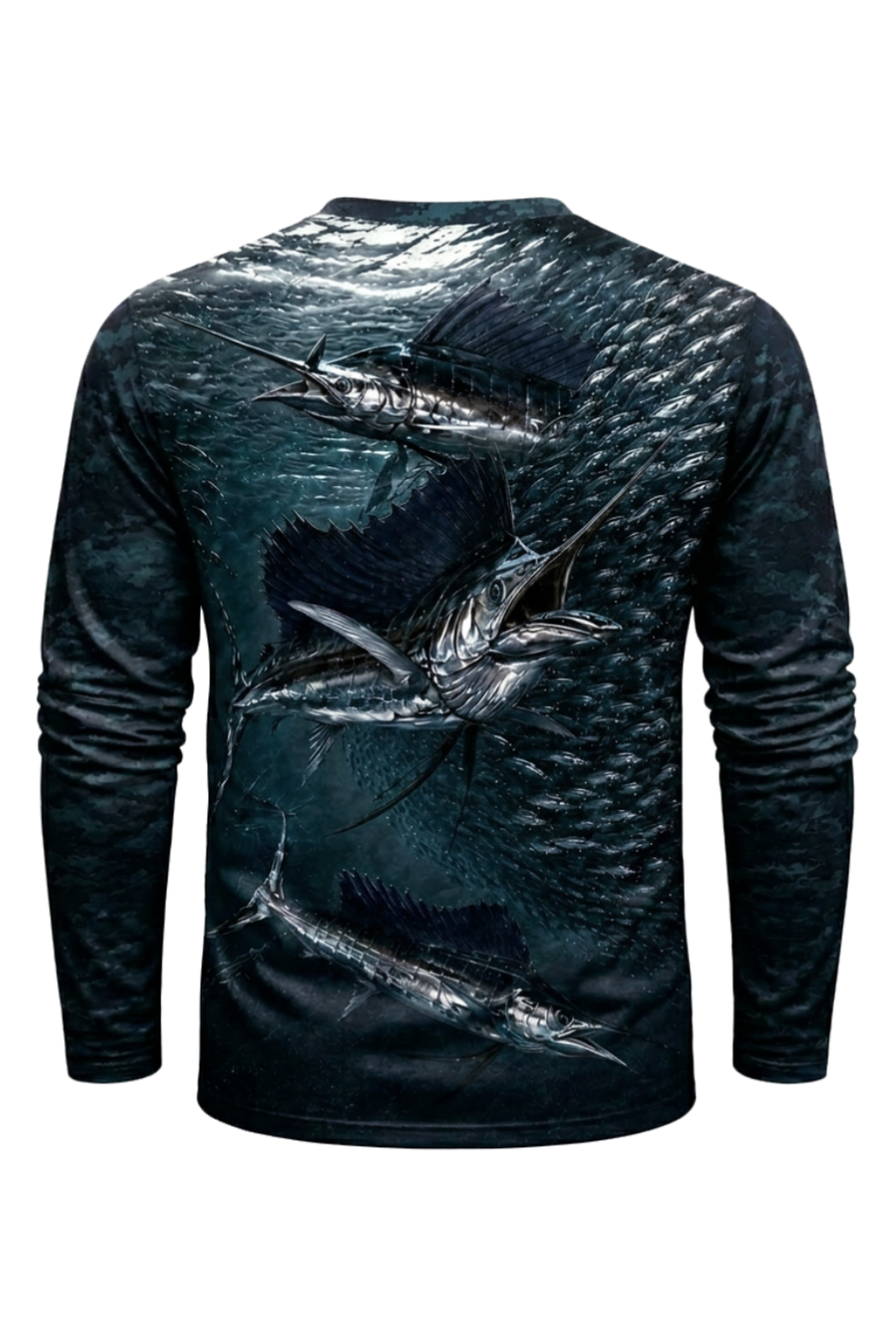 Performance Fishing Long Sleeve - Sailfish Shadow Run - RS06 mockup artwork side